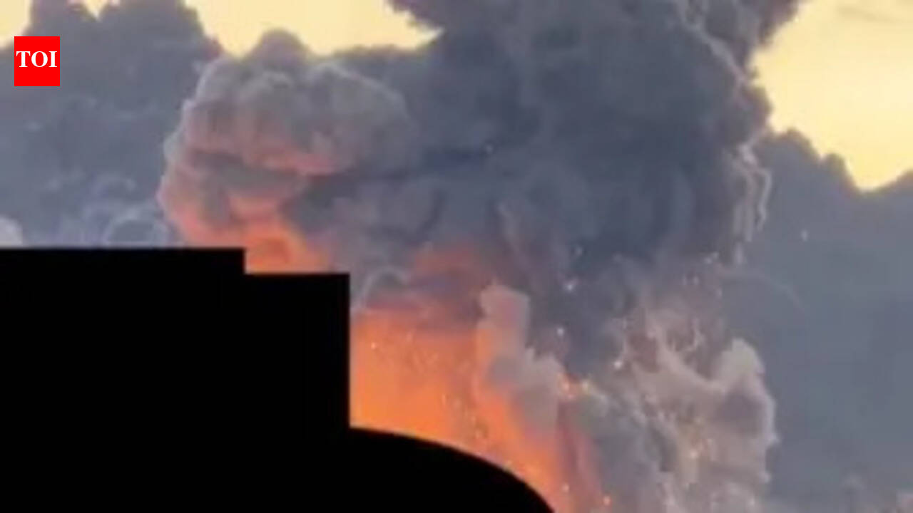 Fire and smoke billow across sky: Video shows aftermath of US strike on Iran's Isfahan ammunition depot