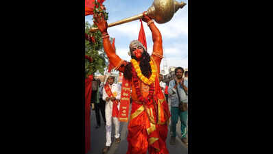 Processions, religious events mark grand celebrations of Hanuman Jayanti in city