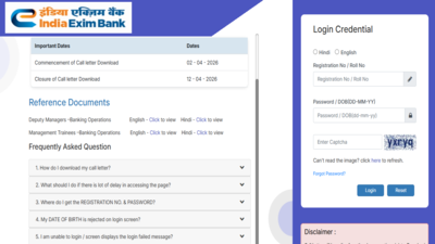 EXIM Bank MT Call Letter 2026 released at eximbankindia.in: Check direct link, more details