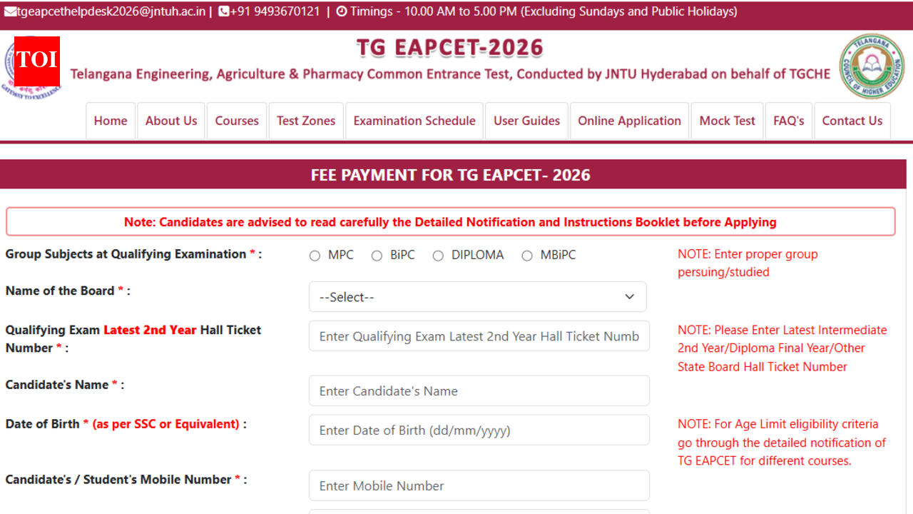 TS EAMCET 2026 registration ends tomorrow at eapcet.tgche.ac.in: Check direct link to apply and key dates here