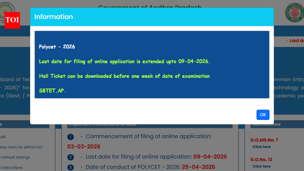 AP POLYCET 2026 registration deadline extended till April 9; check direct link to apply here
