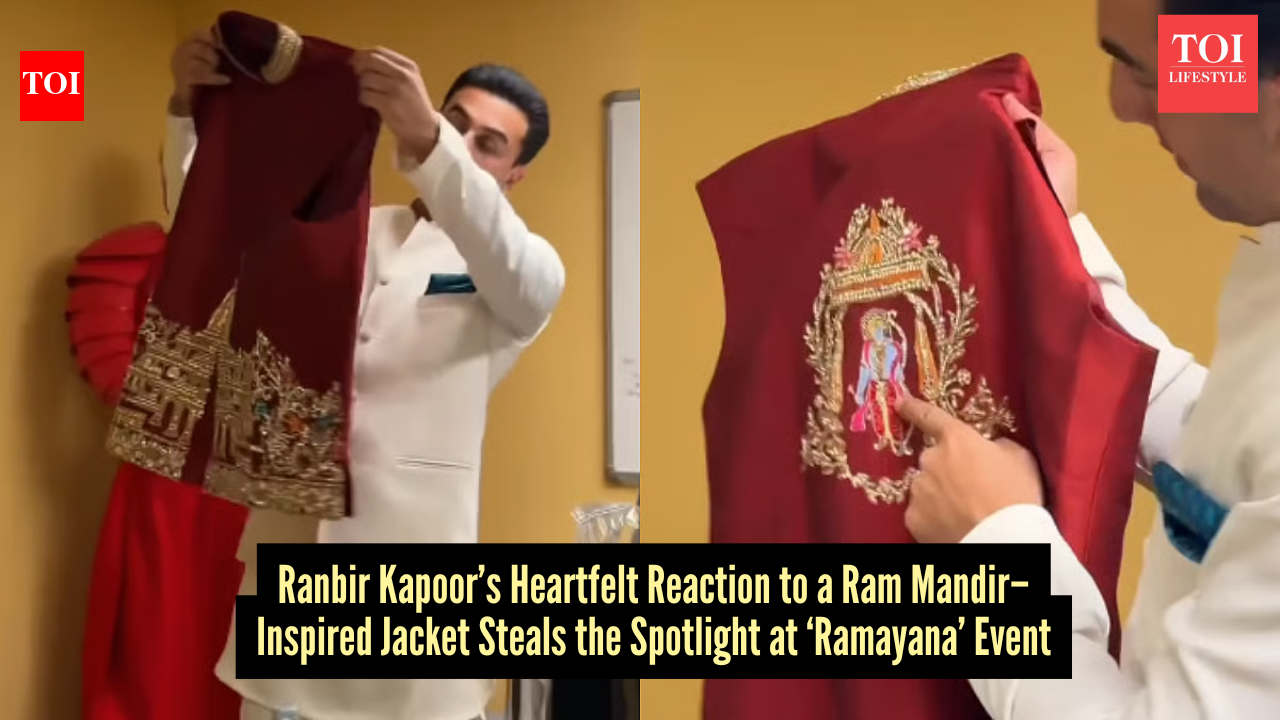 Ranbir Kapoor turns emotional as a fan gifts him a Ram Mandir–inspired jacket serving a fashion moment rooted in devotion