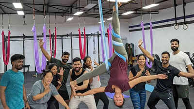 Aerial yoga draws Hyderabad residents chasing wellness, balance and relaxation