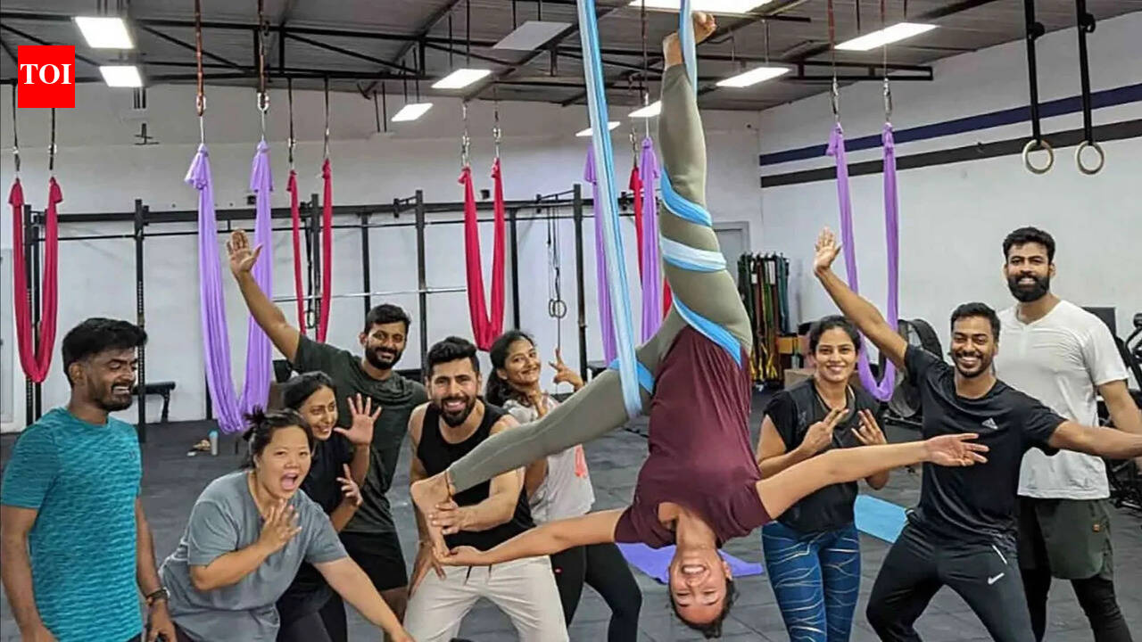 Aerial yoga draws Hyderabad residents chasing wellness, balance and relaxation