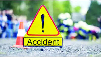 Mixer truck applies sudden brakes & causes rear-end crash on Dwarka eway, biker critically injured