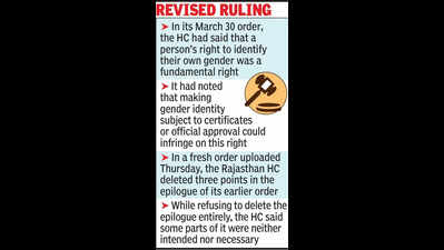 Raj HC revises epilogue in transgender quota judgment