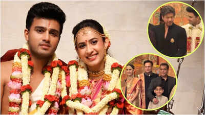 Shah Rukh Khan and Salman Khan light up Rajat Sharma's daughter Disha and Sudarshan MJ's wedding ceremony - VIDEO