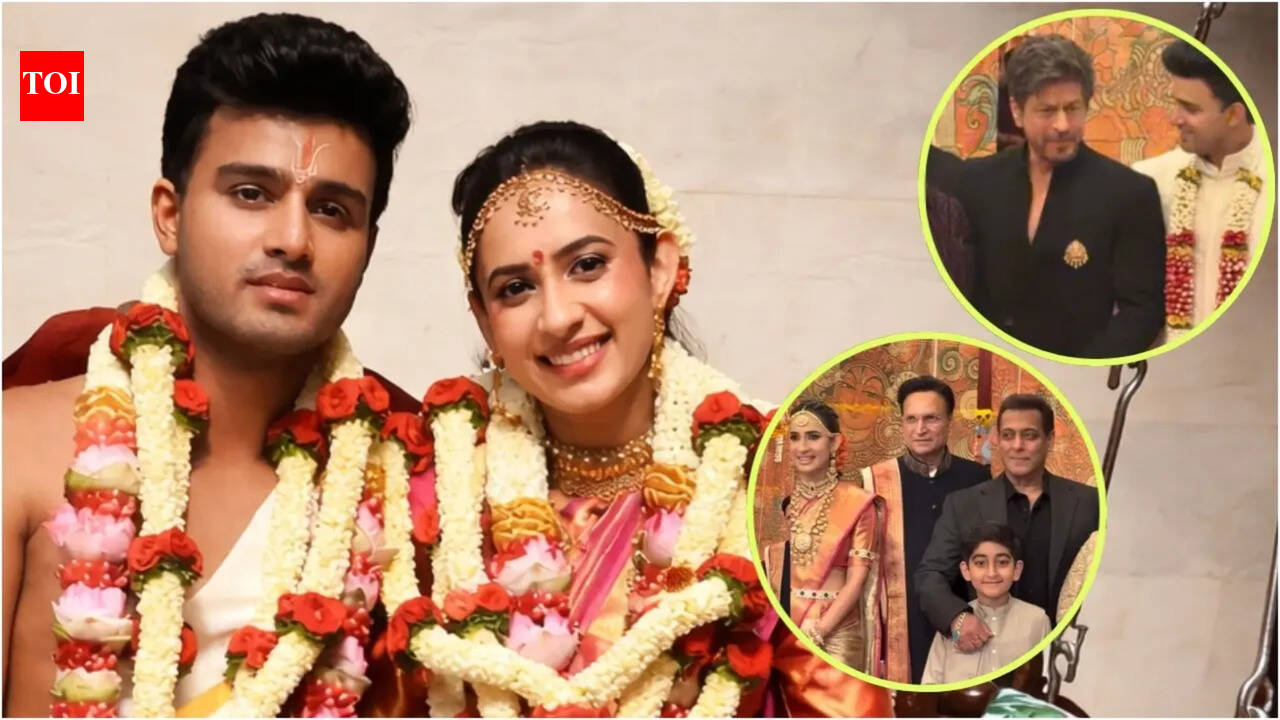 Shah Rukh Khan and Salman Khan light up Rajat Sharma's daughter Disha and Sudarshan MJ's wedding ceremony - VIDEO