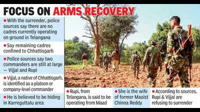 40 Maoists, including top commander, lay down arms