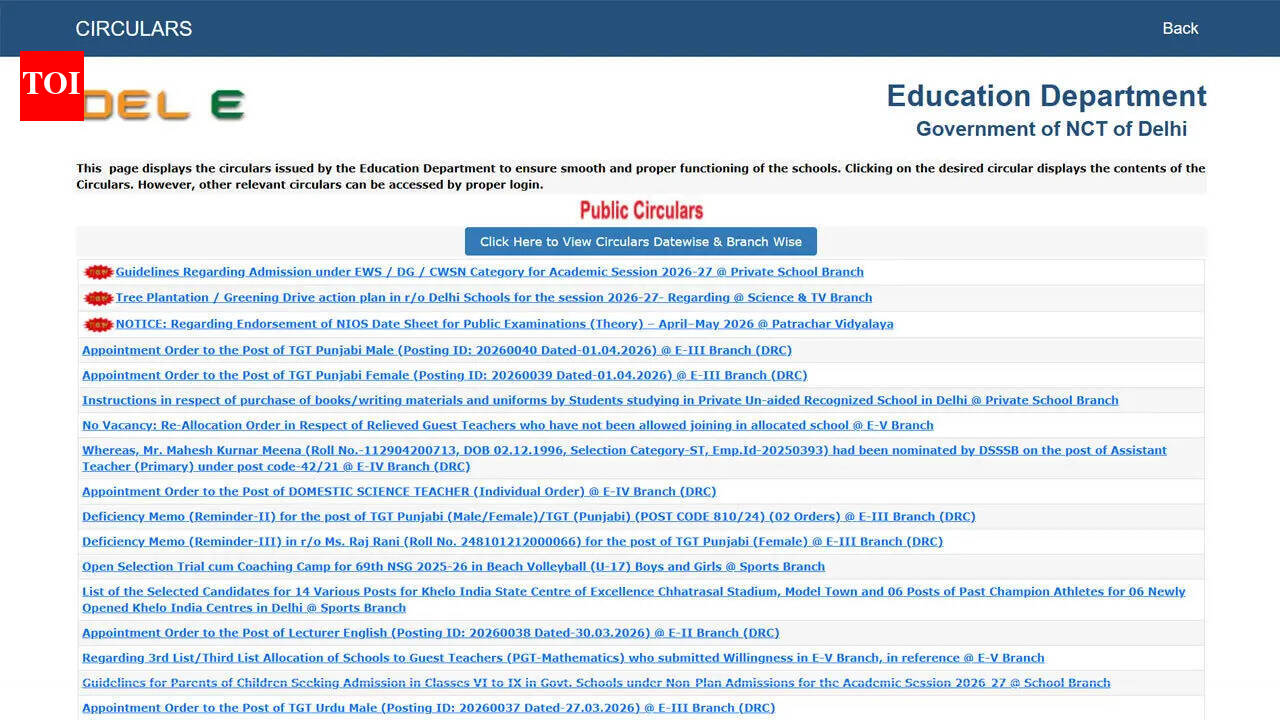 Delhi EWS admission 2026 results declared at edudel.nic.in, verification process begins