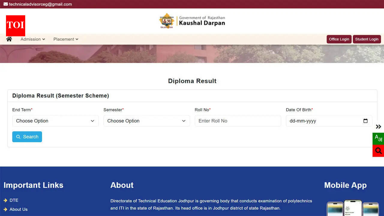 BTER declares diploma engineering third semester result out at techedu.rajasthan.gov.in for November 2025 session