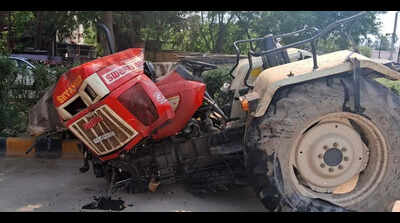 Driver dies after roadways bus crashes into his tractor on NH-9
