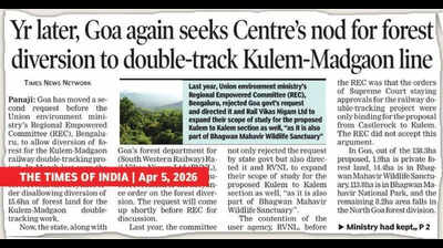 Centre defers Goa’s 2nd request for approving double tracking