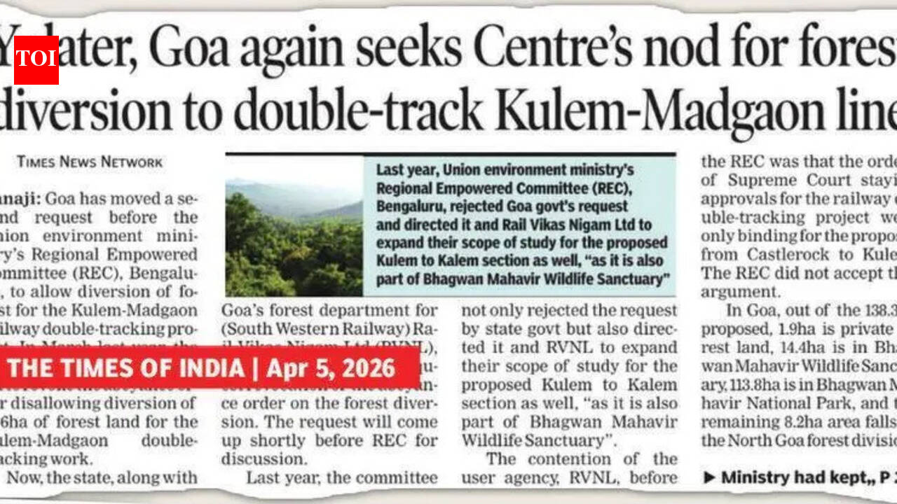 Centre defers Goa’s 2nd request for approving double tracking