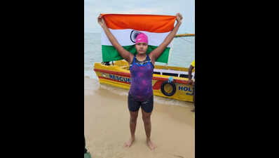 City’s Ishwari becomes world’s 1st blind swimmer to cross Palk Strait