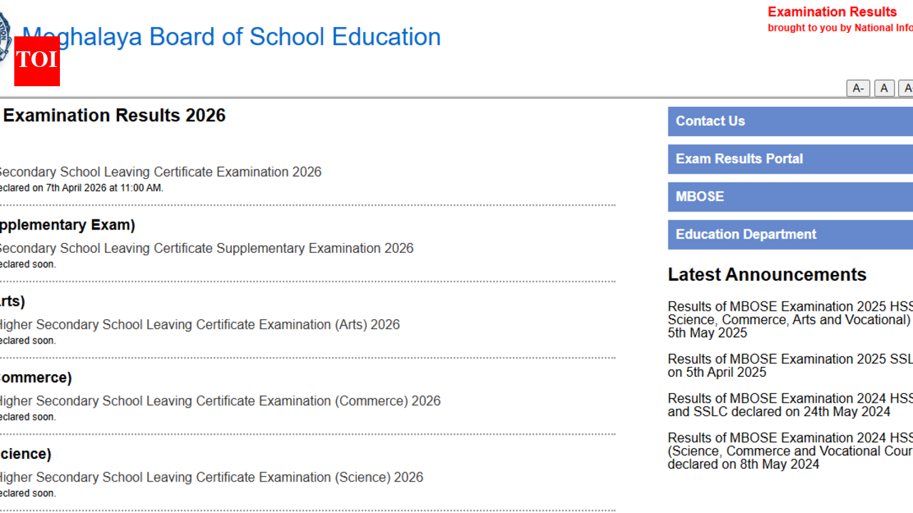 MBOSE Meghalaya SSLC result 2026 today: Check list of official websites to download class 10 marksheets