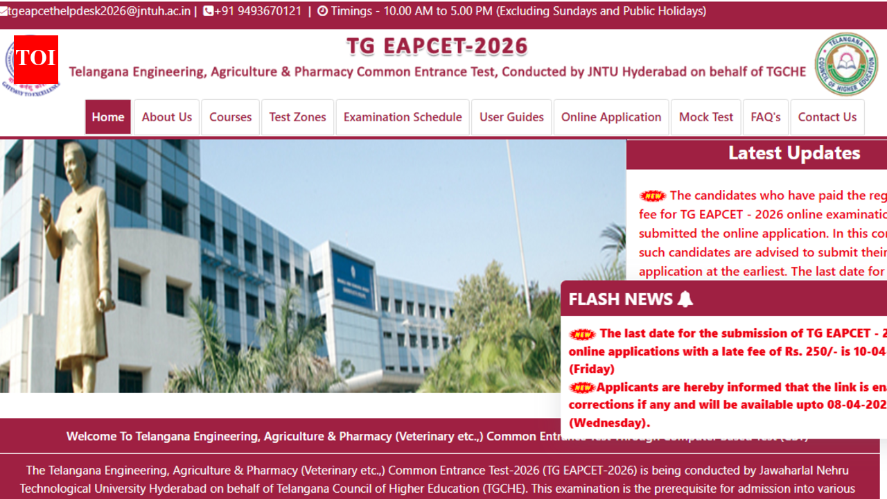 TS EAMCET 2026 application correction window opens: Check direct link, list of editable fields here