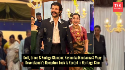 Rashmika Mandanna and Vijay Deverakonda embrace Kodagu drapes in a bold nod to tradition for their traditional wedding reception
