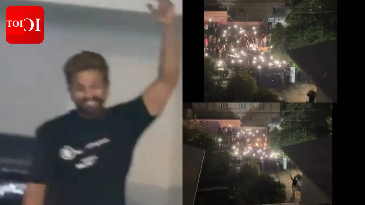 Allu Arjun celebrates birthday with fans; Actor waves to crowd outside Hyderabad home; Watch video