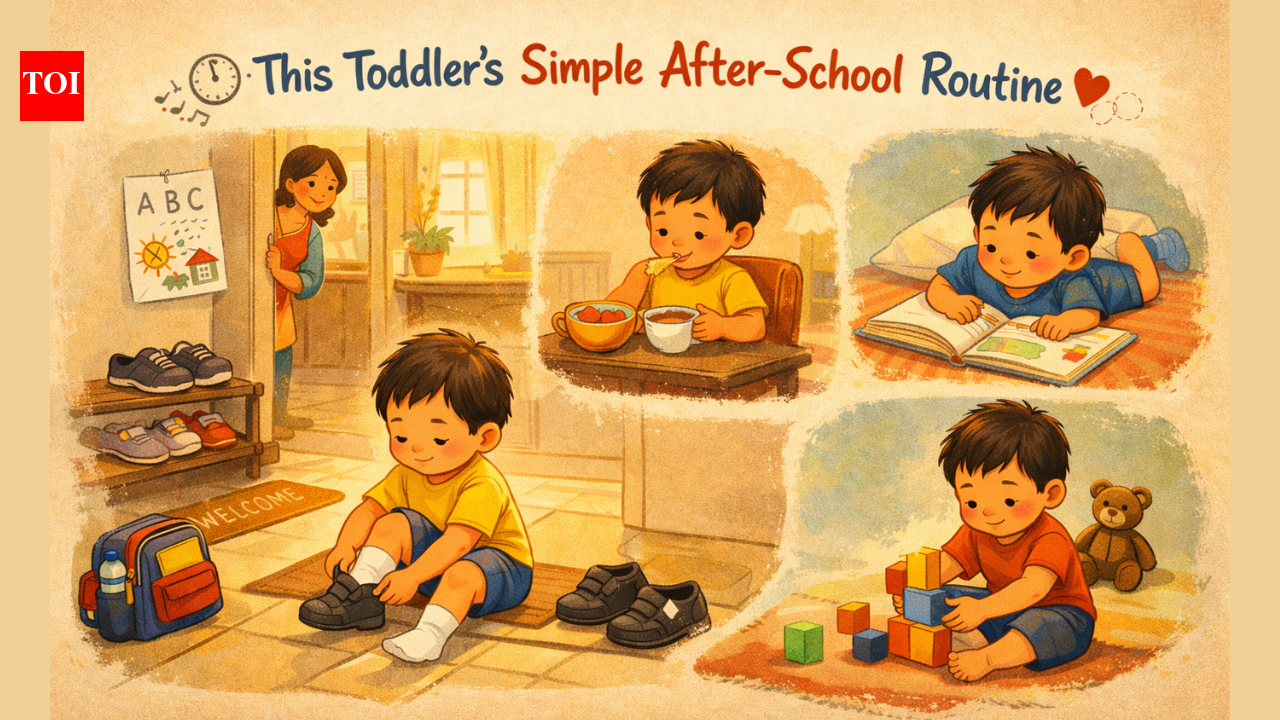 This toddler’s after-school routine is winning the internet