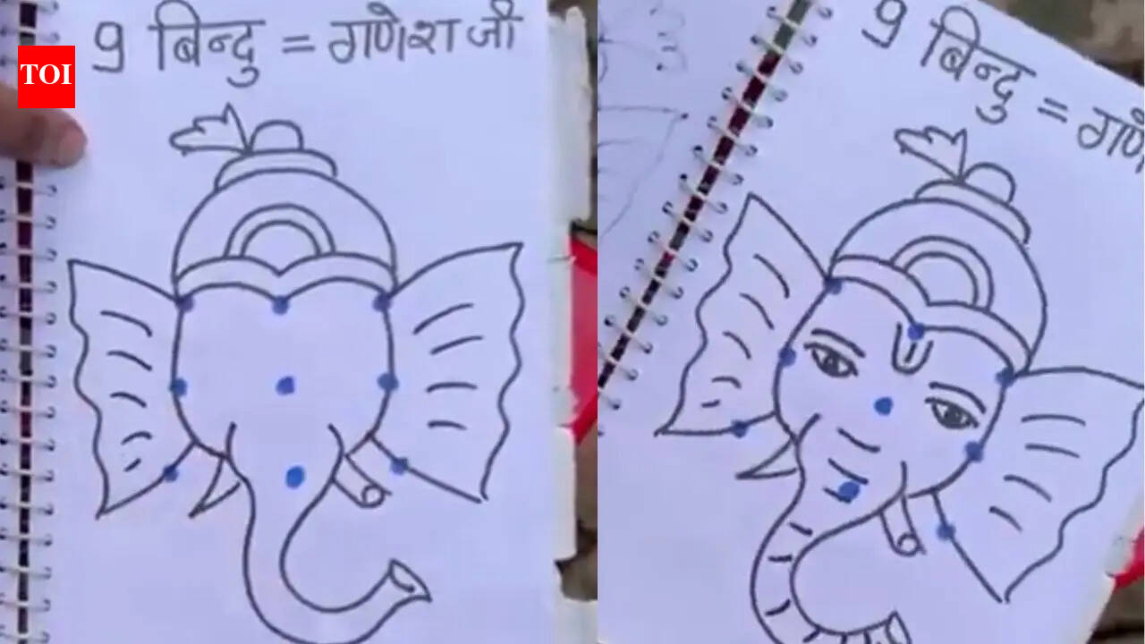 How to draw Lord Ganesha in just 9 dots: Viral X post shows how kids can learn creatively online
