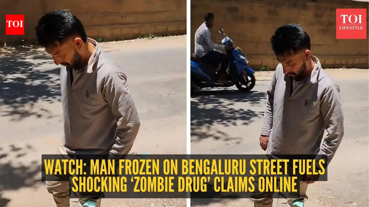 Watch: Man frozen on Bengaluru street fuels shocking ‘zombie drug’ claims online