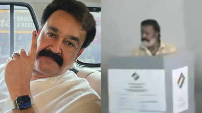  Mohanlal casts his vote at 7 am; Suresh Gopi and Prithviraj Sukumaran also participate
