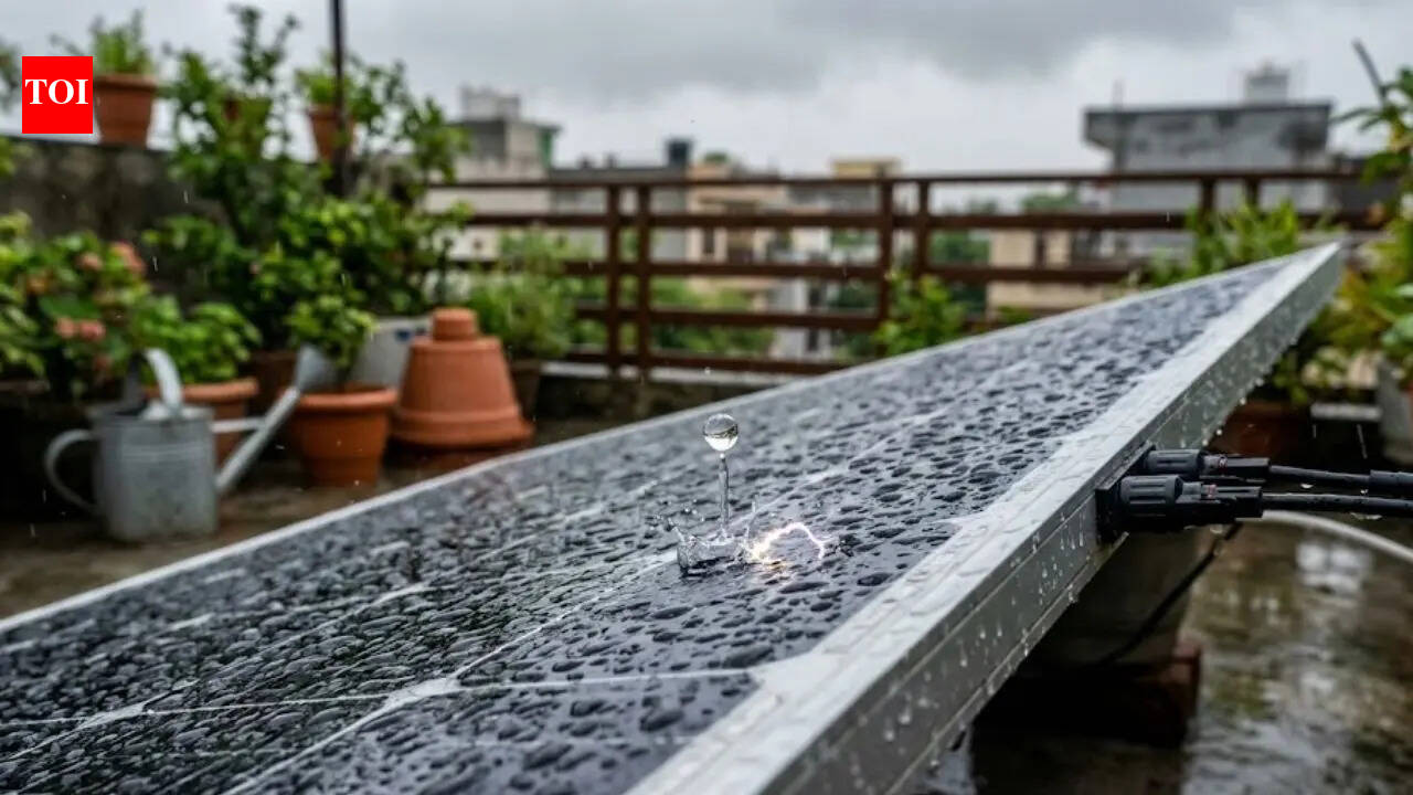 This solar panel makes electricity from rain, and a single drop can generate 110 volts