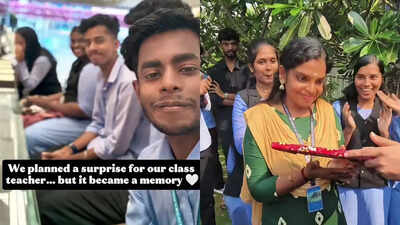 Students surprise teacher with saree and ring, her emotional reaction wins hearts online