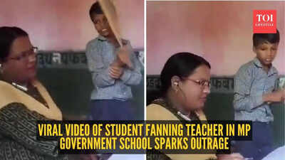 ‘Poor kid got exhausted…’: Viral video of student fanning teacher in MP government school sparks outrage
