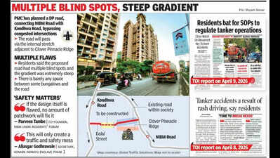 NIBM & Undri residents give ‘death trap’ tag to PMC’s proposed DP road