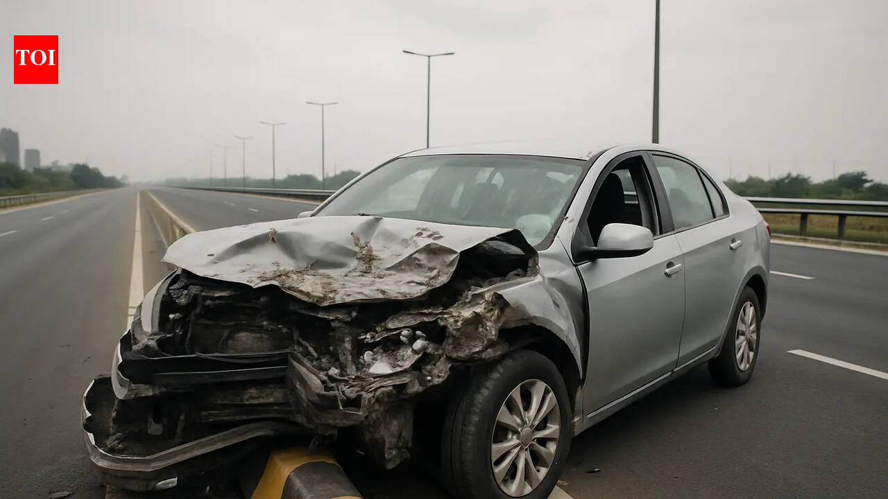 Car crashes into divider on Dwarka Expressway, driver injured