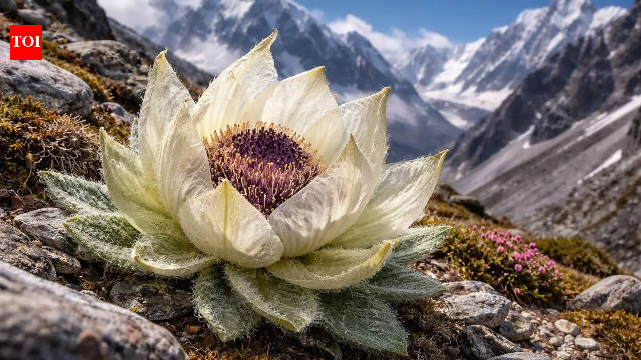 Snow lotus flower: The rare plant that blooms once every eight years at  extreme heights | - The Times of India