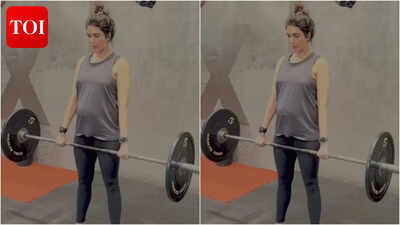 Mom-to-be Karishma Tanna shares video of her working out at the gym; says 'Common preggos!!! Let's work out!'