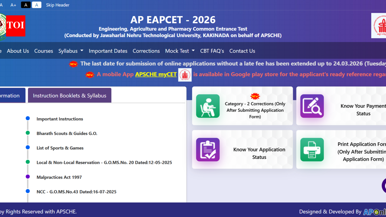 AP EAMCET 2026 application correction window opens at cets.apsche.ap.gov.in: Check direct link to make changes here