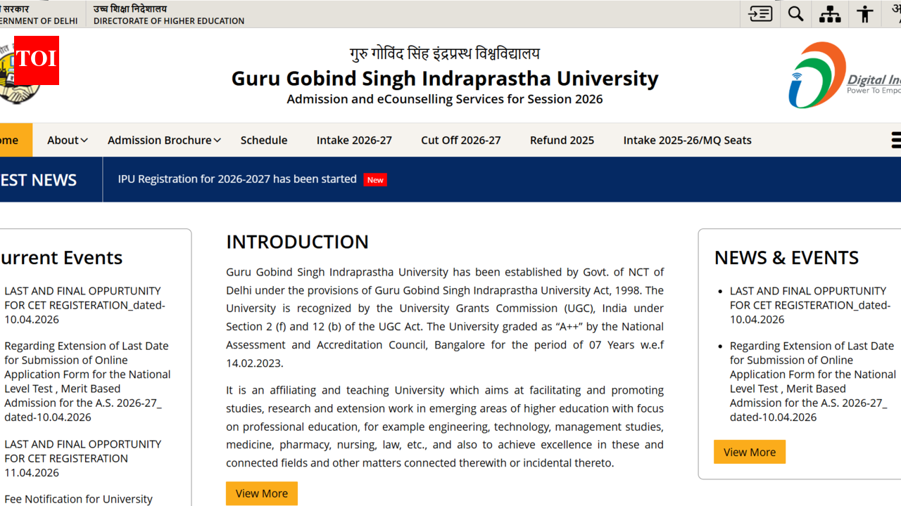 IPU admissions 2026: Application deadline extended to April 30 for merit, national-level programmes