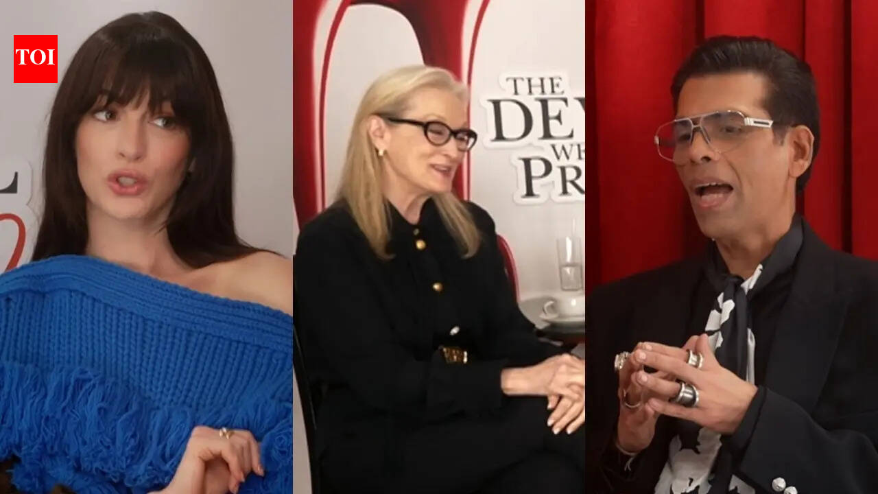 Meryl Streep approves of Karan Johar’s Rs 1.25 lakh shoes as he chats with her and Anne Hathaway ahead of 'The Devil Wears Prada 2'