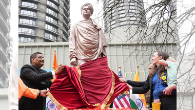 Swami Vivekananda Monument installed in downtown Seattle