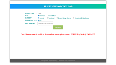 TS Inter results 2026 declared: Direct link to check TSBIE 1st, 2nd year marks memo here