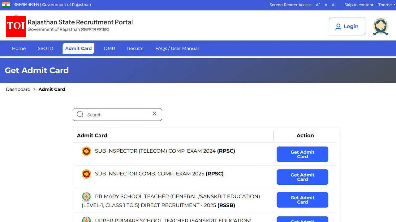 RSSB agriculture supervisor admit card out April 13 for 1100 posts, exam on April 18: Direct link