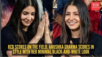 Cheering for RCB, Anushka Sharma nails effortless style in a black top and white pants