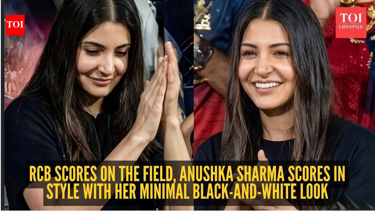 Cheering for RCB, Anushka Sharma nails effortless style in a black top and white pants
