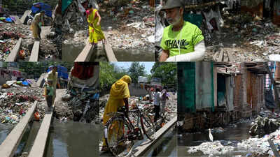 On a plank and a prayer: How two narrow cement structures, serving as a ‘shortcut bridge’, are testing survival skills