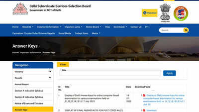 DSSSB PRT answer key 2026 soon on dsssb.delhi.gov.in; here's how to download