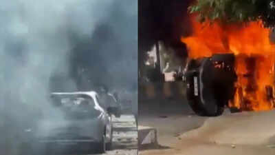 Vehicles torched, properties vandalised in Noida as salary hike protest turns violent
