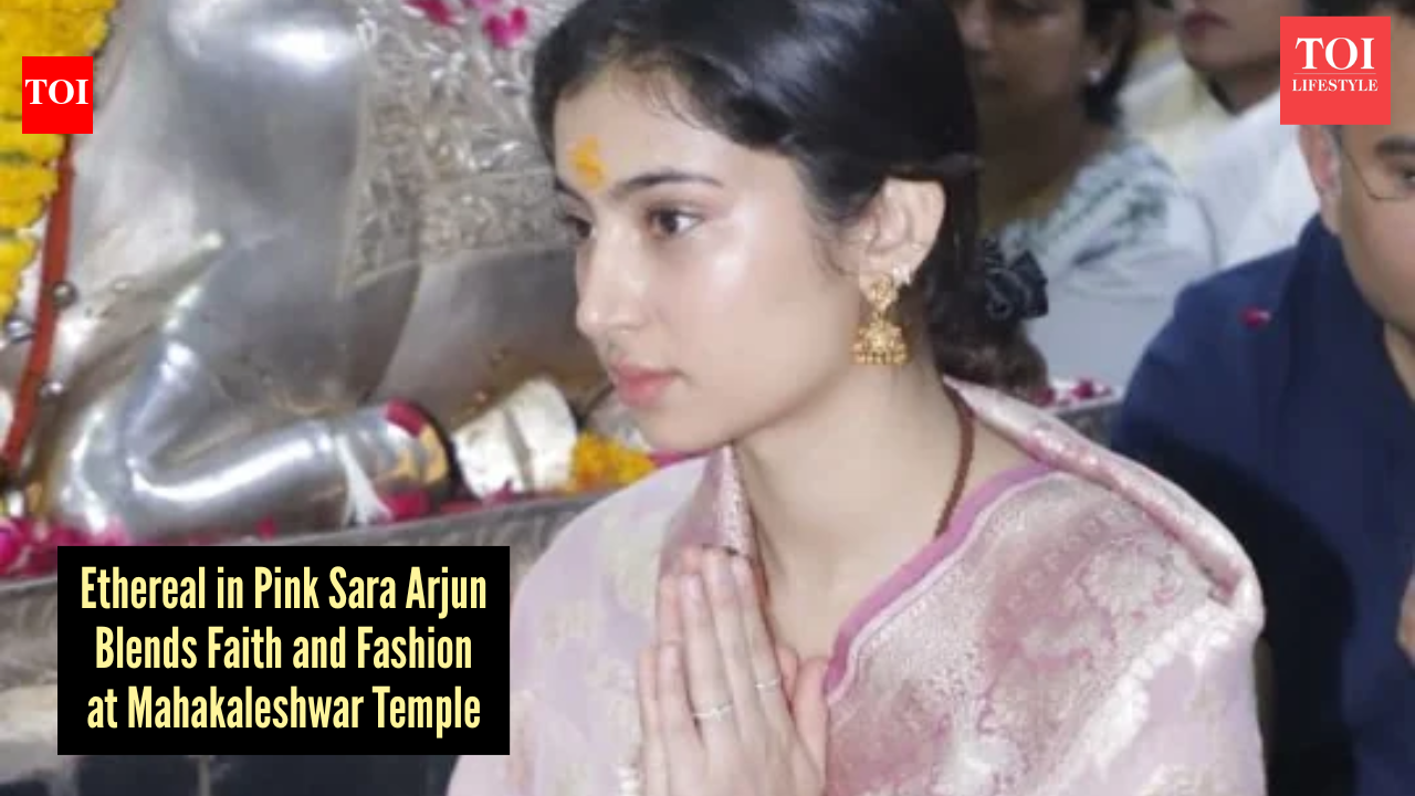 Draped in devotion, Bollywood’s newest sweetheart Sara Arjun glows in pink at Mahakaleshwar Temple post ‘Dhurandhar’ success