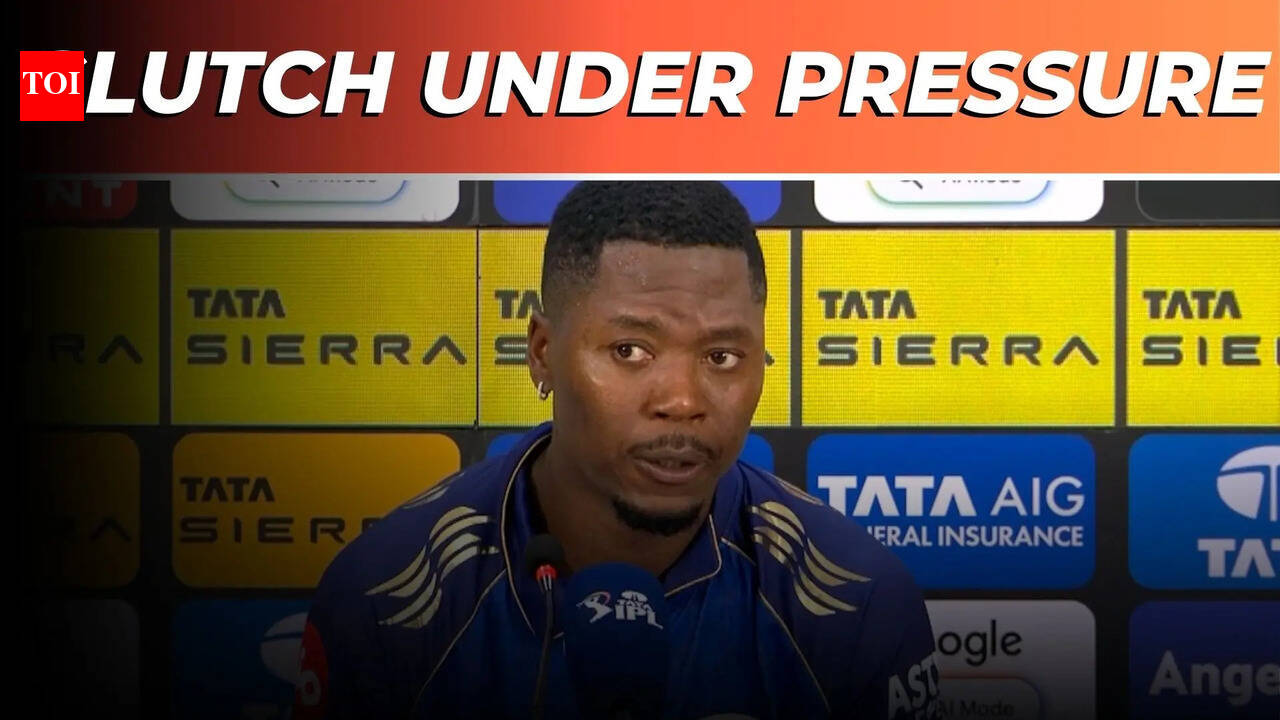 Sherfane Rutherford reacts after crucial innings in IPL 2026