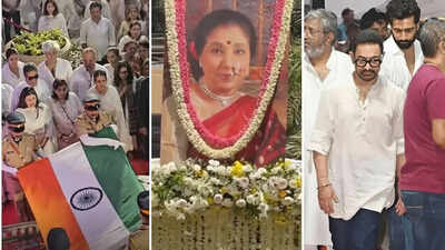 Asha Bhosle cremated with full state honours in Mumbai; industry, political leaders bid emotional farewell to melody queen