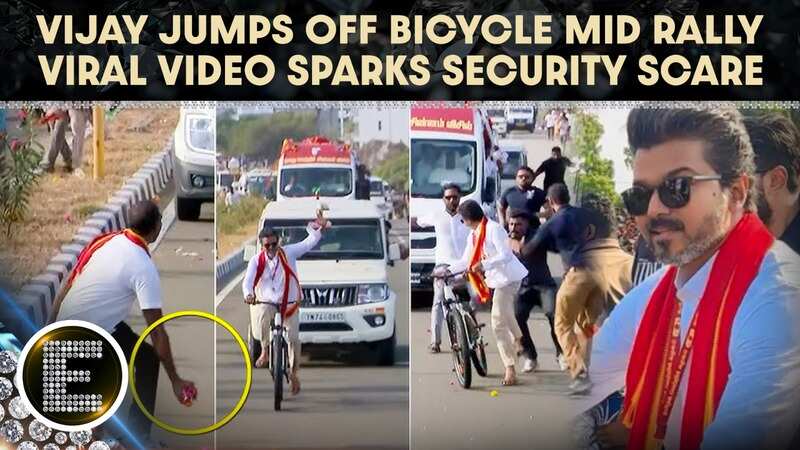 Thalapathy Vijay Jumps Off Bicycle Mid-Rally, Viral Moment Sparks ...