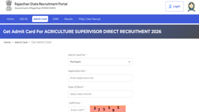 RSMSSB Agriculture Supervisor admit card 2026 released for over 1000 vacancies at rajasthan.gov.in: Direct link to download hall tickets here